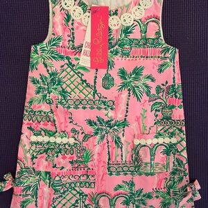 Lilly Pulitzer Pink and Green Palm Print Dress